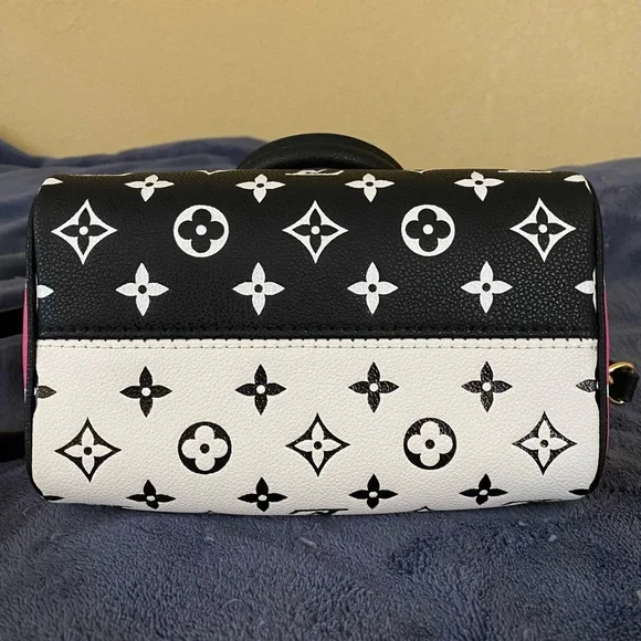 Speedy 20 Spring in the City - White and Black Mini Bag with Pink Accents - Picture 5 of 6